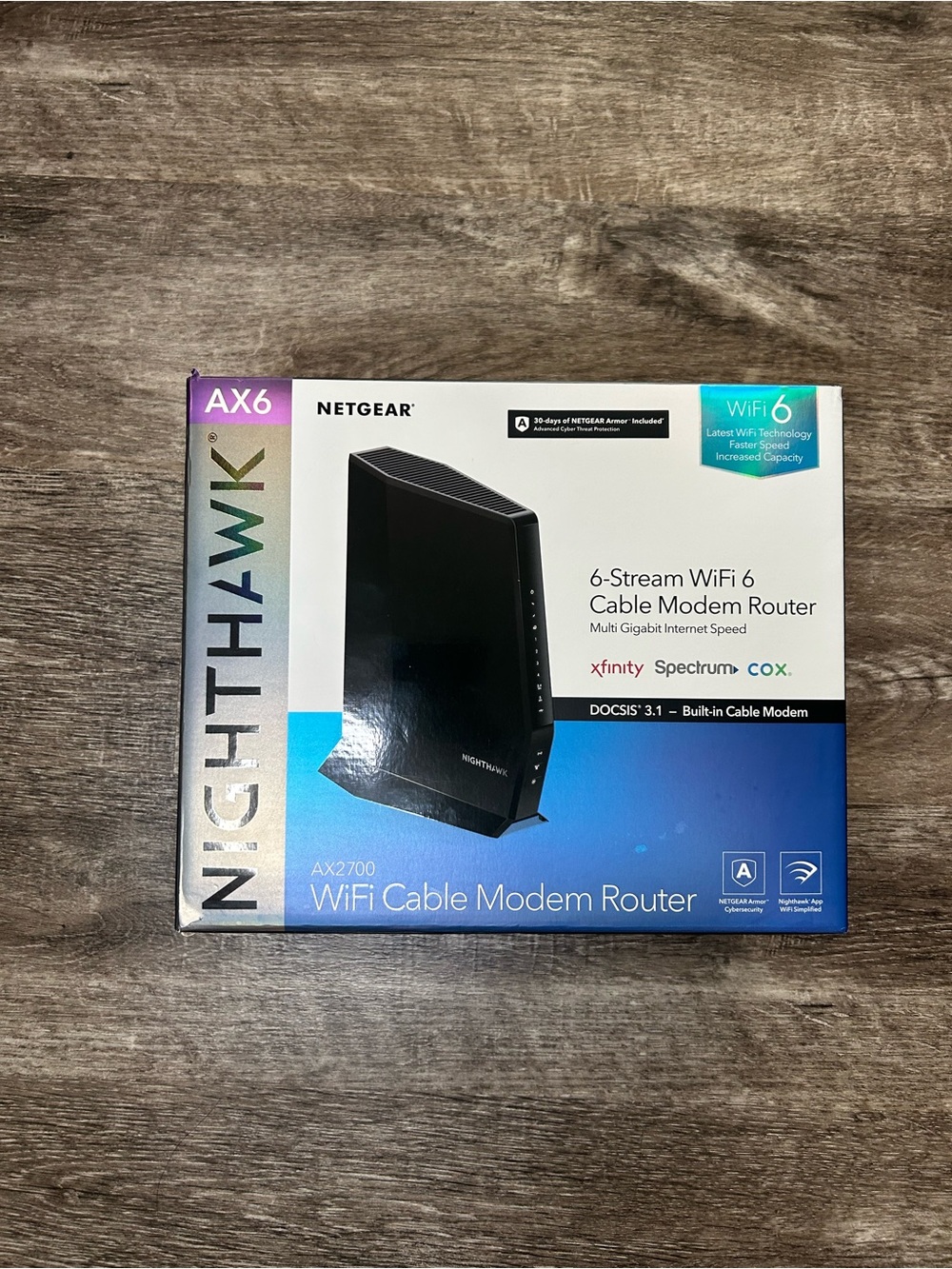 netgear Nighthawk AX2700 WiFi Cable Modem Router - Black